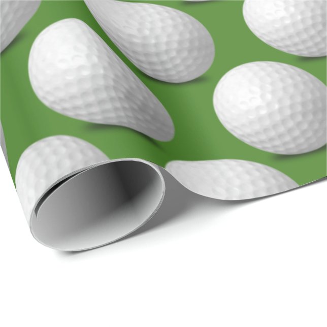 vit golf bollar på grönt presentpapper (Rullad Hörn)