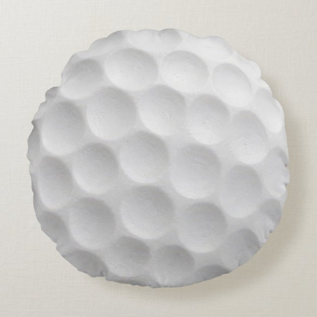 Vit golfbollskonstruktion med gropar rund kudde (Framsidan)