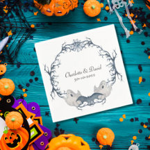 Vit Grå Boo Spökbat Halloweenkrans Bröllop