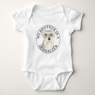 Vit Grå Silver Schnauzer Hund T Shirt