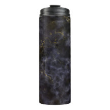Vit Grå Svart Guld Rök Marmor Termisk Tumbler