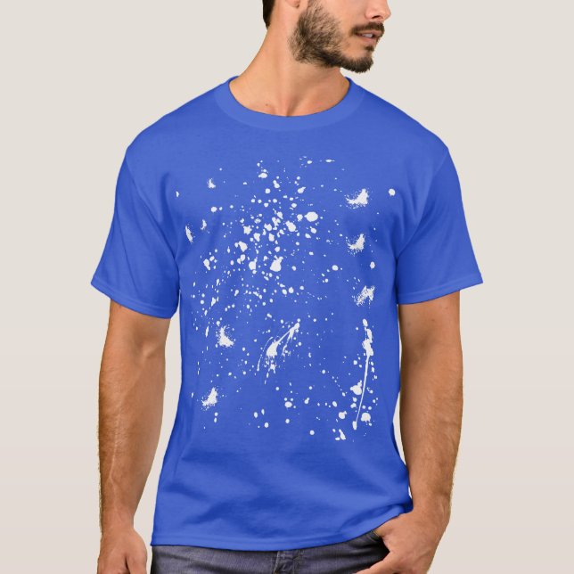 Vit grafisk fläck av färg Vit bläckstänk T Shirt (Framsida)