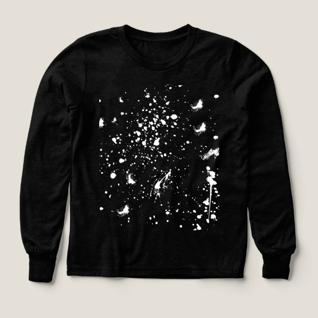 Vit grafisk fläck av målarfärg Vit bläckstänk T Shirt (Design framsida)