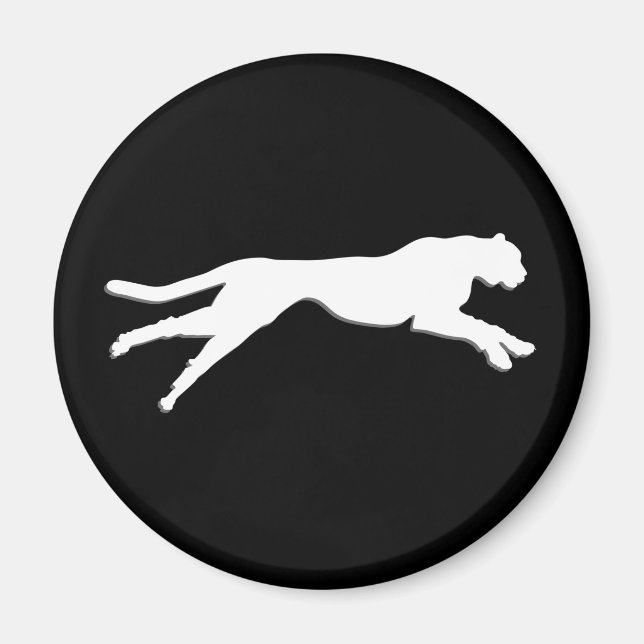 Vit grafisk konst cheetah magnet (Framsidan)