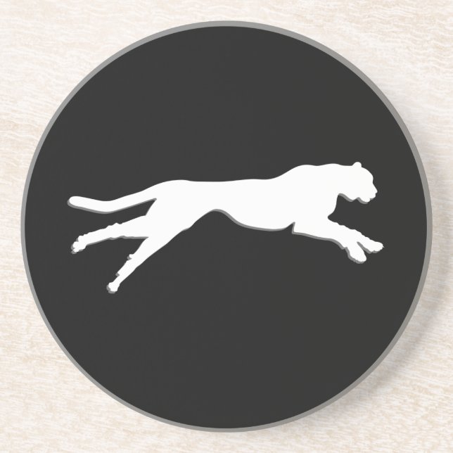 Vit grafisk konst cheetah underlägg (Framsidan)