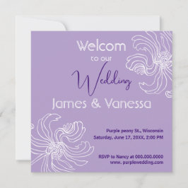 Vit grafisk peony. inbjudningar