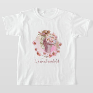 Vit grafisk t-shirt för tjej Vi är fantastisk