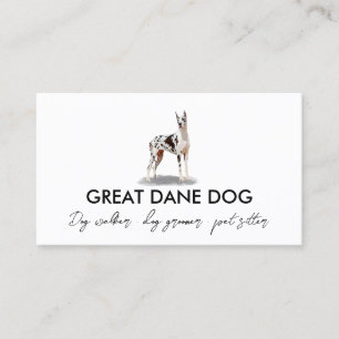 Vit Grand Danse Harlekin Hund Visitkort