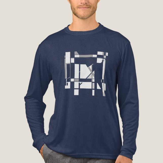 Vit Grått Art Gameboard Geometric MCM-inspirerad T Shirt (Framsida)