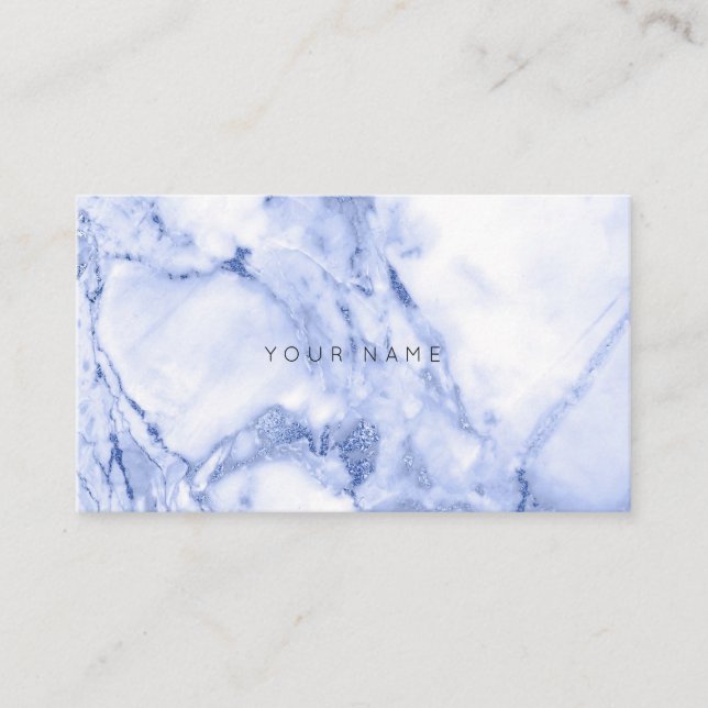 Vit Grått Blue Navy Marble Vip Visitkort (Framsida)
