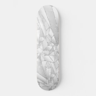 Vit Grått Crystal Skateboard Deck