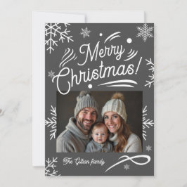 vit grått-foto julkort