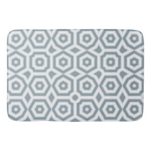 vit grått-geometrisk mönster art deco badrumsmatta