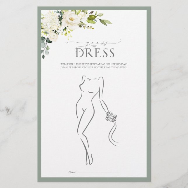 Vit Grått Grönt Vattenfärgsspel Möhippa  (Framsida)