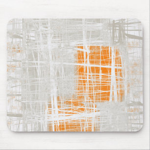 Vit grått-orange-abstrakt musmatta