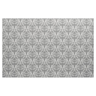 Vit Grått Parisian Damask Pattern Fabric Tyg