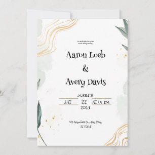 Vit Grått Pastel Wedding-inbjudan Inbjudningar