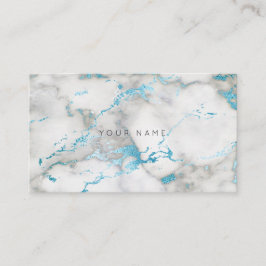 Vit Grått Turkos Blue Marble Vip Visitkort