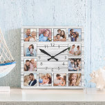 Vit Grått Wood Anpassningsbar Photo Collage Elegan Fyrkantig Klocka<br><div class="desc">Skapa enkelt din egen personlig,  vita eleganten av träplank med väggklocka från stil med anpassningsbarna med dina foton. För bästa resultat ska skörd gå till kvadrat - med skärningspunkten i mitten - före uppladdning.</div>
