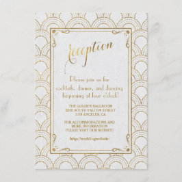 Vit Great Gatsby Art Deco Guld Mottagning Inbjudningar