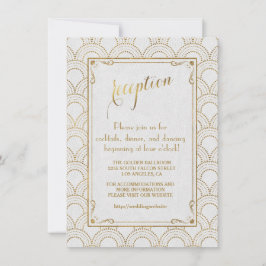 Vit Great Gatsby Art Deco Guldmottagning Inbjudningar