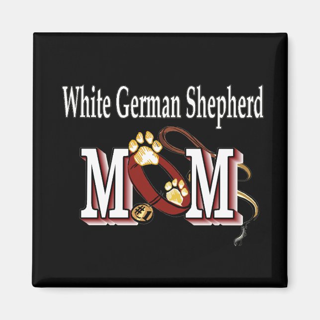 Vit groddjurshepherd mamma Magnet (Framsidan)