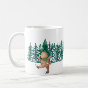 vit grön akvarell wrap-around skoggrön kaffemugg
