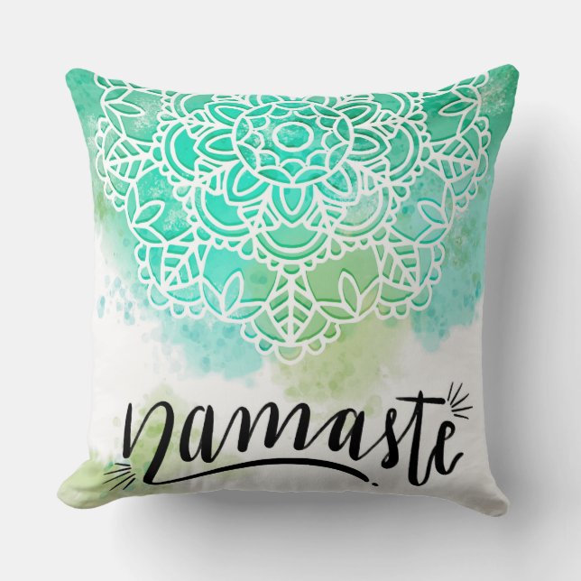 Vit Grön Kudde (Framsida)