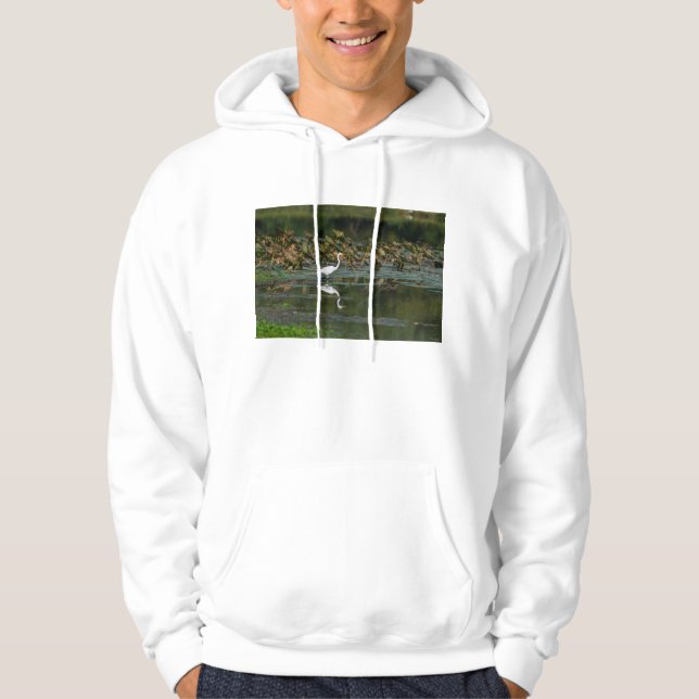 Vit grön reflektion hoodie (Framsida)