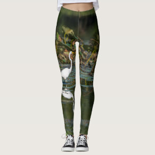 Vit grön reflektion leggings