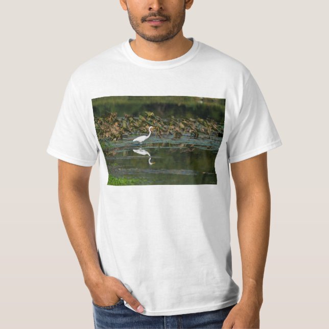 Vit grön reflektion t shirt (Framsida)