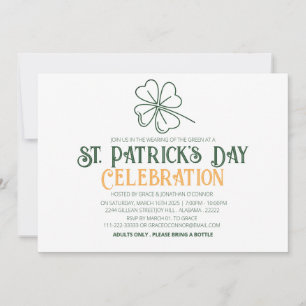 Vit & Grön Shamrock St. Patrick's Day-fest Inbjudningar