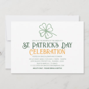 Vit & Grön Shamrock St. Patrick's Day-fest Inbjudningar
