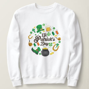 Vit Grön St Patricks Day Lucky Charms T Shirt
