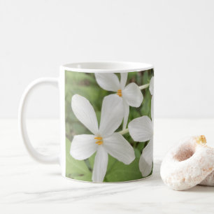 Vit Grönt Blommigt Foto Mugg