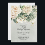 Vit Grönt Blommigt Guld 40:e födelsedag Inbjudningar<br><div class="desc">Fira 40 fantastiska år med denna sofistikerade inbjudan till blommigt. Mjuka gröntar och elfenbensblomningar skapar en lugnande utformning av eleganten som är perfekt för en förfinad födelsedagsmat eller eftermiddagssamling. Ett vackert sätt att markera en vacker milstolpe i livet.</div>