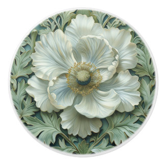 Vit Grönt Flower Art nouveau Knopp
