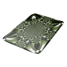 Vit Grönt Forest Löv Petals Bath Mat