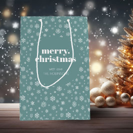 Vit Grönt God jul Snowflake Mönster
