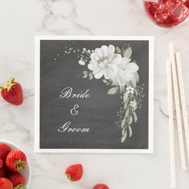 vit grönt löv svart pappersservett (Insitu)