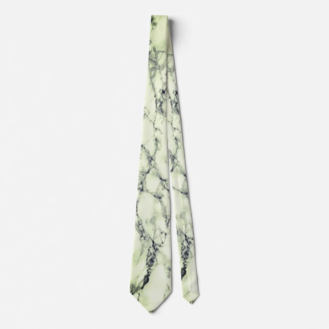 Vit Grönt Marble Stone Neck Tie Slips (Framsida)