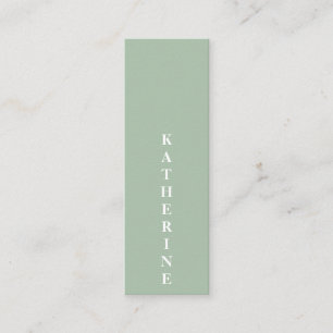 Vit grönt med klassisk elegant, minimalistisk bild mini visitkort