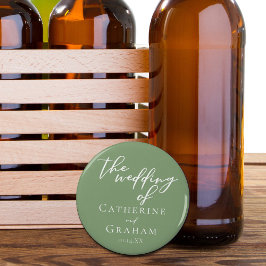 Vit Grönt, minimalistisk Bröllop Flasköppnare