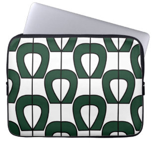 Vit Grönt Modern Geometric Coola Abstrakt Laptop Fodral