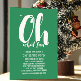 Vit Grönt Oh What Roligt Julfest Inbjudan
