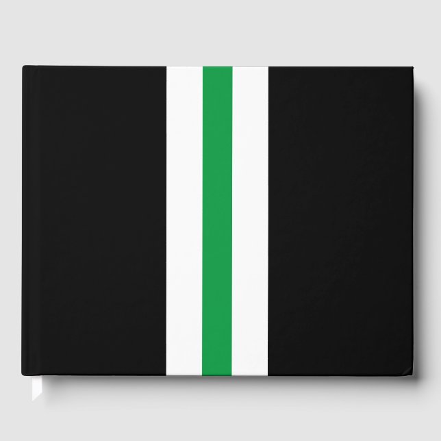 Vit Grönt Rand på fetstilt svart Lodrät Gästböcker (Framsida)