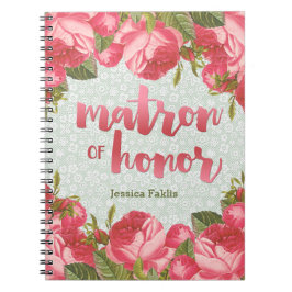 Vit- & gröntsnöreMatron-av-Heder bröllop Anteckningsbok