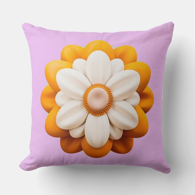 🌼 Vit Gul Blomma Soffa Dekor Accent Present 🌼 Kudde (Framsida)