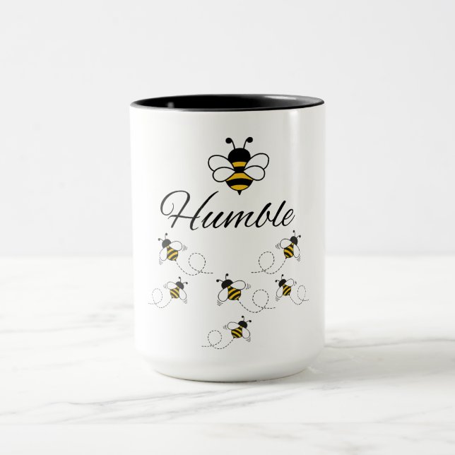 VIT GUL SVART KOMBO MUG BE ÖDMJUK HUMLA BIN MUGG (Center)