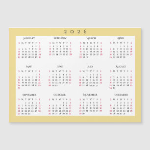Vit Guld 2026 Årlig Heldig Årskalender Magnet